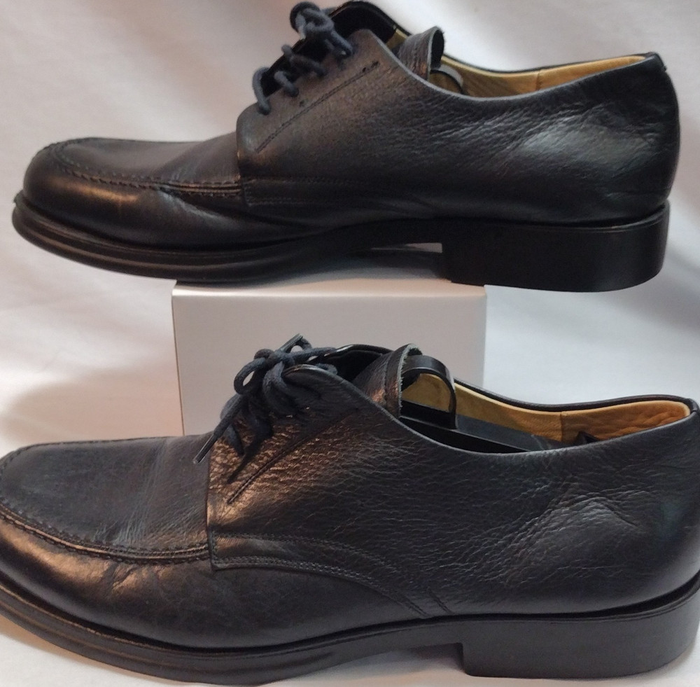 Sandro Moscoloni Men's Black Leather Lace-Up Derby Dress Shoes Round Toe SIZE 12