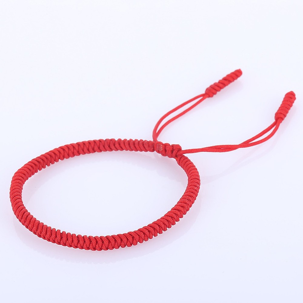 Women Man Adjustable Thread String Bracelet Lucky Red Handmade Rope Jewelry Gift
