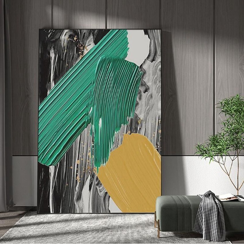 Custom Living Room 3D Handmade Oil Painting Modern Simple Abstract Art Wall