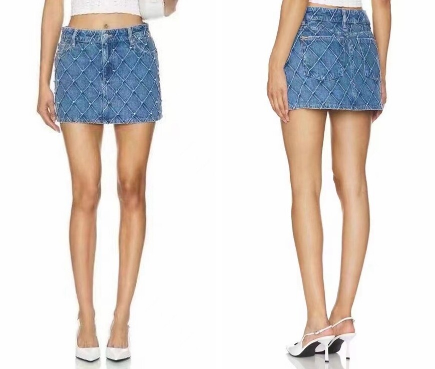 Women Alice + Olivia Cotton Embellished Short Mini Skirt