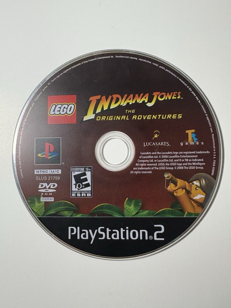 Lego Indiana Jones (Sony PlayStation 2 PS2, 2008) Loose Game Disc Only Tested