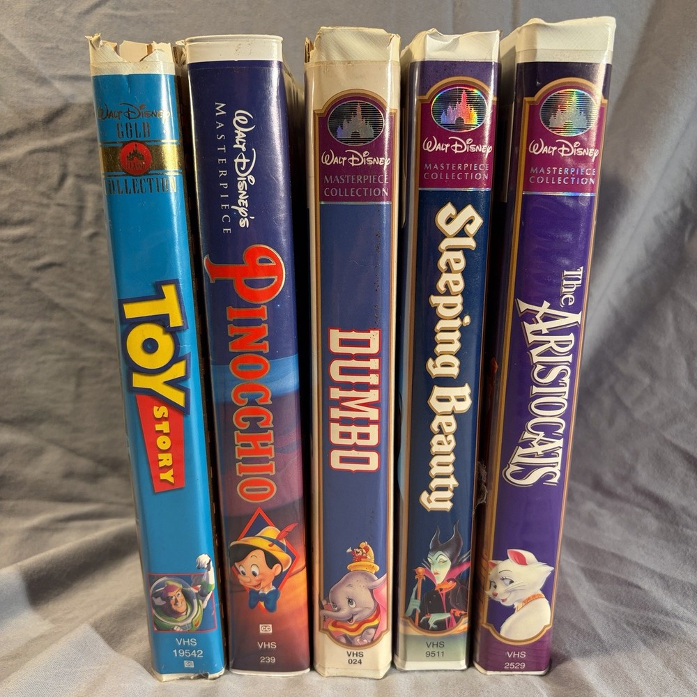 Walt Disney Masterpiece Collection Lot of 5 VHS Tapes Toy Story Pinocchio Dumbo