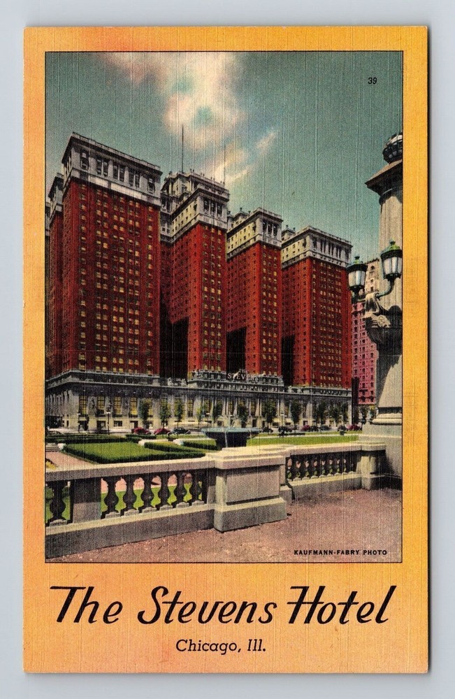 Chicago IL-Illinois, The Stevens Hotel, Vintage Postcard