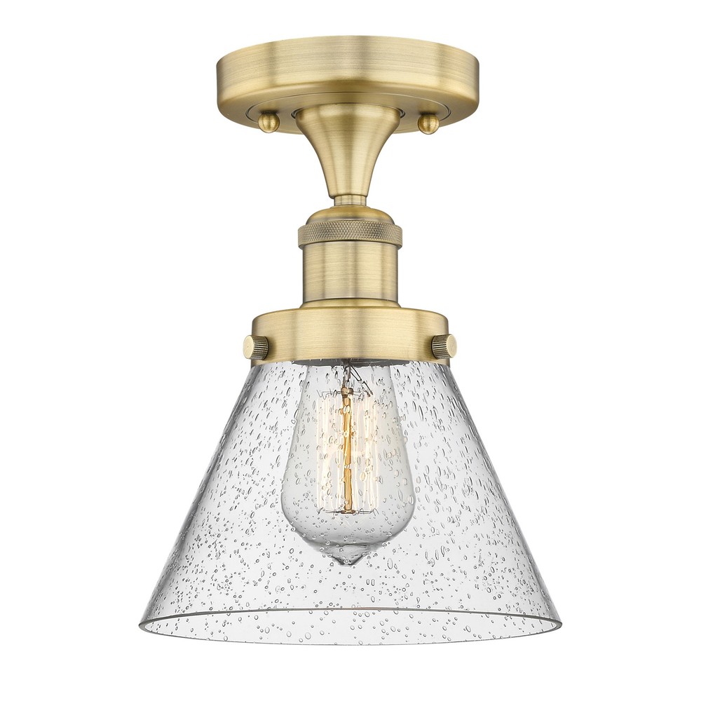 Innovations Lighting 616-1F-BB-G44 Cone Semi-Flush Mount Brushed Brass