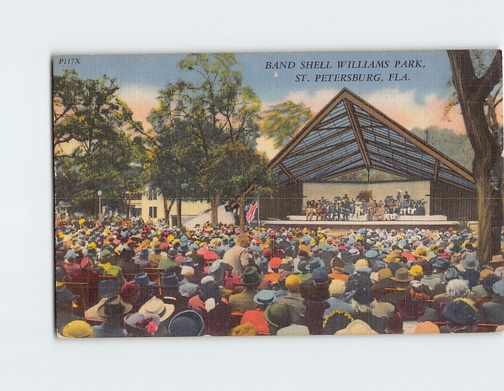 Postcard Band Shell Williams Park St. Petersburg Florida USA