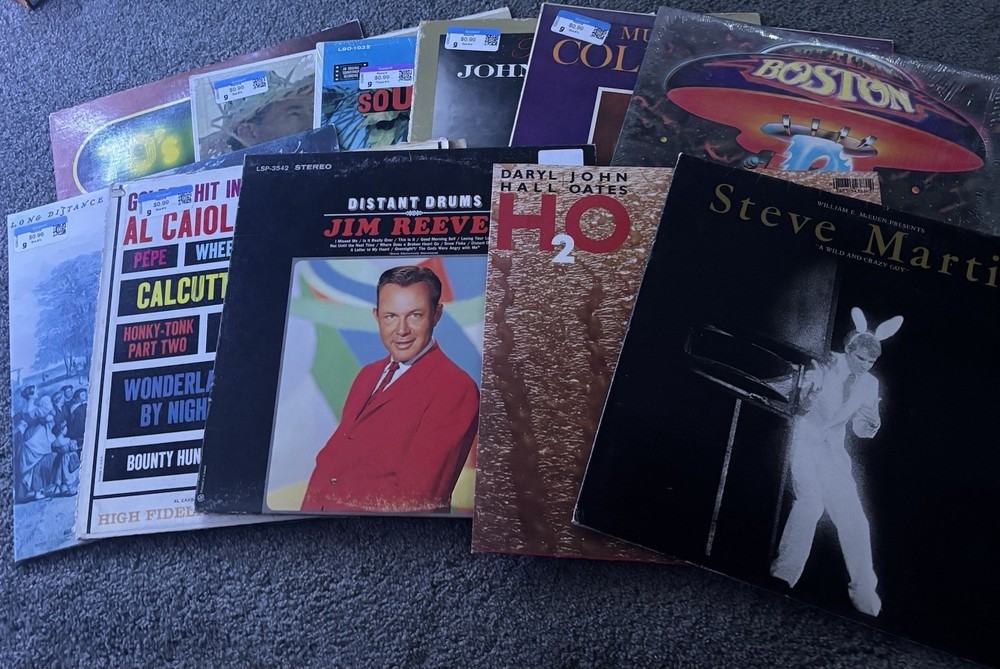 Vintage Vinyl Record Lot Classic Rock Country Jazz Boston Hall & Oates