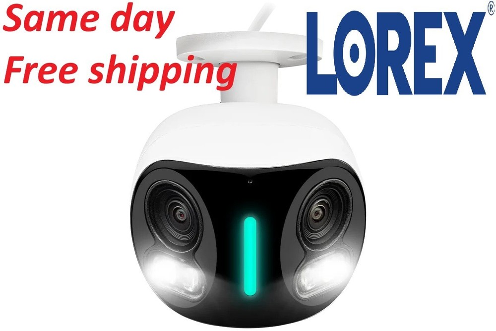 Lorex 4K 8MP IP Wired Dual Lens Outdoor Security Camera Smart Security Lighting