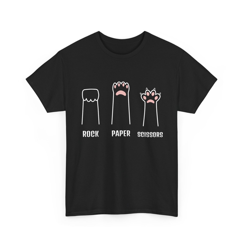 Cat Shirt, Rock Paper Scissors Paw Cats Owner Kitten Funny Shirt
