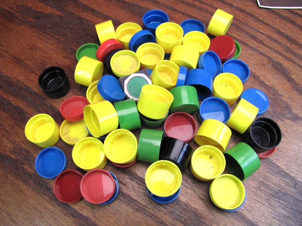 60 Siemens Oil-Tight Push Button Caps - Red, Yellow, Green, Black, Blue