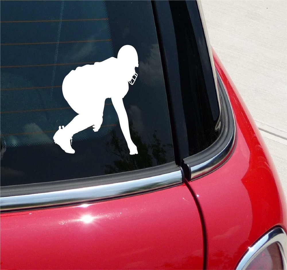 FOOTBALL #3 LINEMAN LINE OF SCRIMMAGE LINEMEN GRAPHIC DECAL STICKER ART CAR