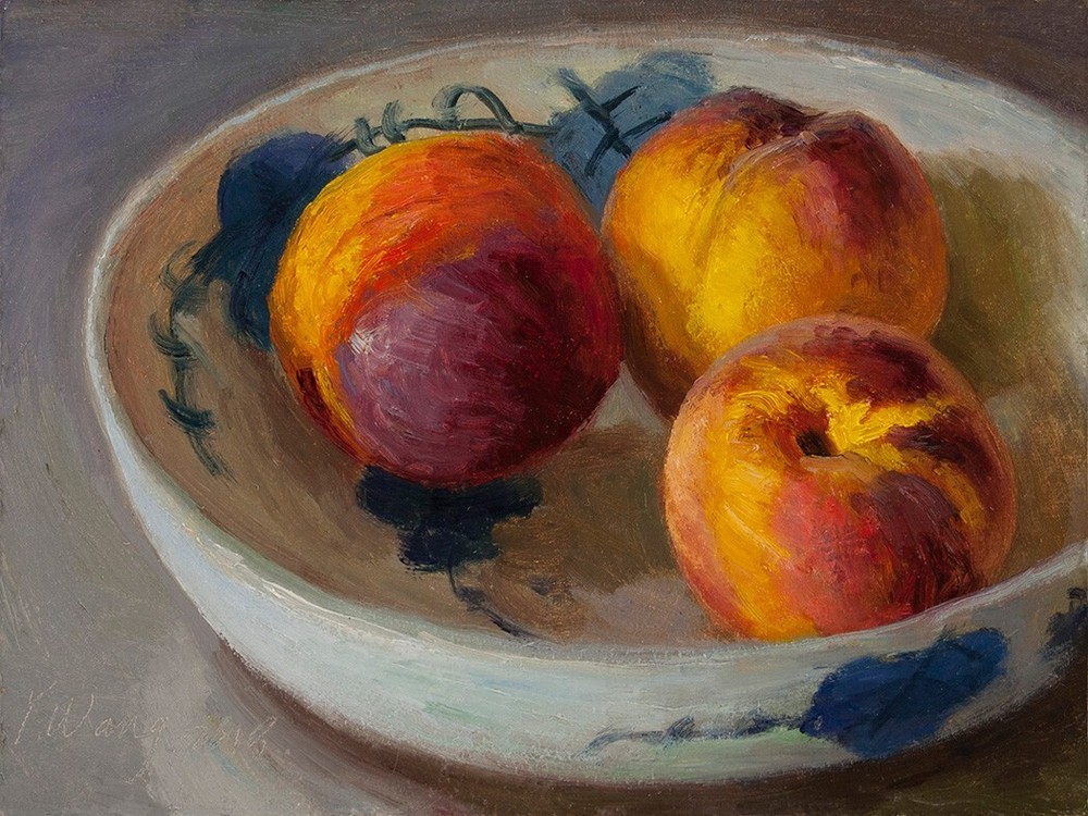 peaches, giclee fine art prints of my original painting Wang Fine Art