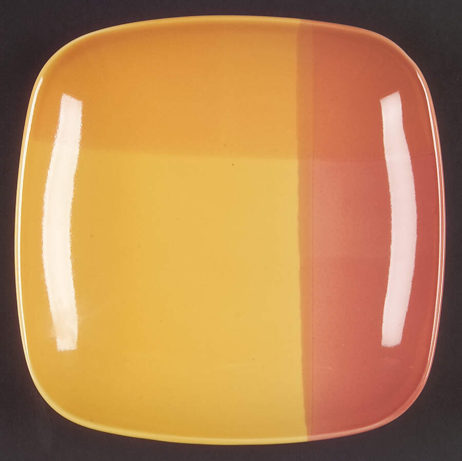 222 Fifth Color Block Red Yellow Salad Plate 5881804  