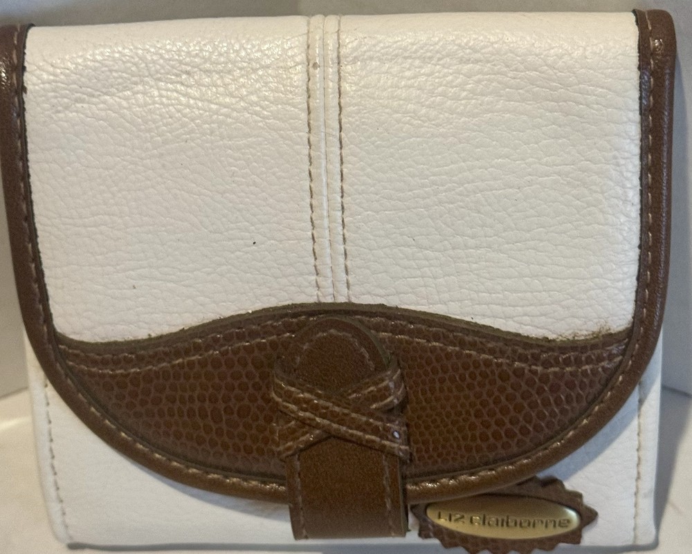Liz Claiborne Leather Trifold Wallet White
