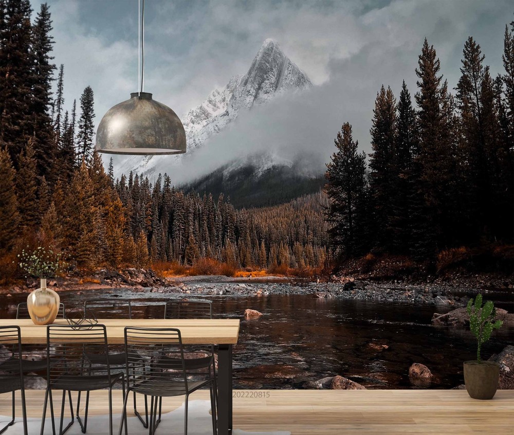3D Mountain Forest River Landscape Wall Murals Wallpaper Murals Wall Sticker 2
