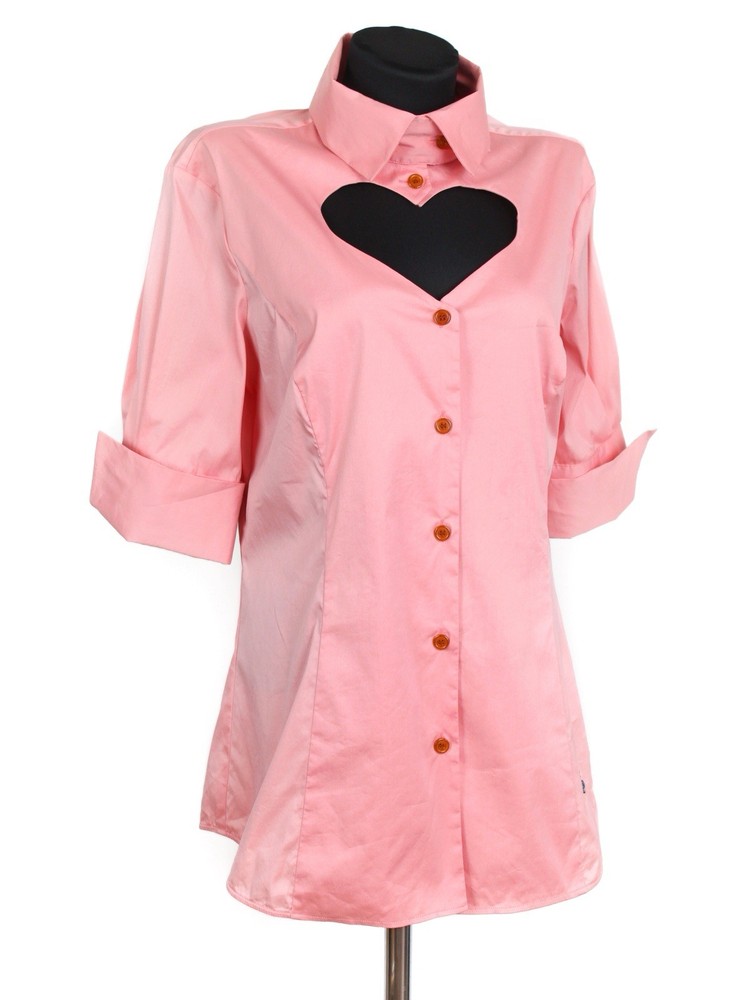Vivienne Westwood 2016 Red Label Heart Collar Pink Shirt, Size 44