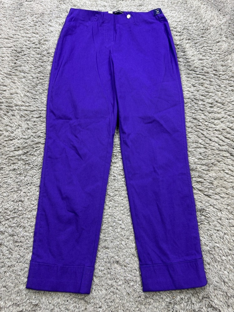 Robell Pants Women 4 Plum Purple Modell Bella 09 High Rise Ankle Crop Trousers