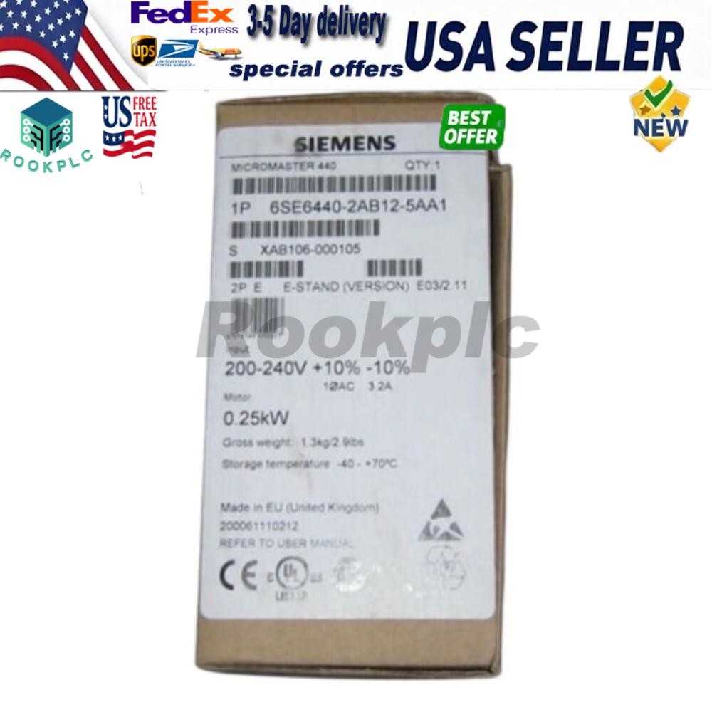 New Siemens 6SE6440-2AB12-5AA1 6SE6 440-2AB12-5AA1 MICROMASTER440 without filter