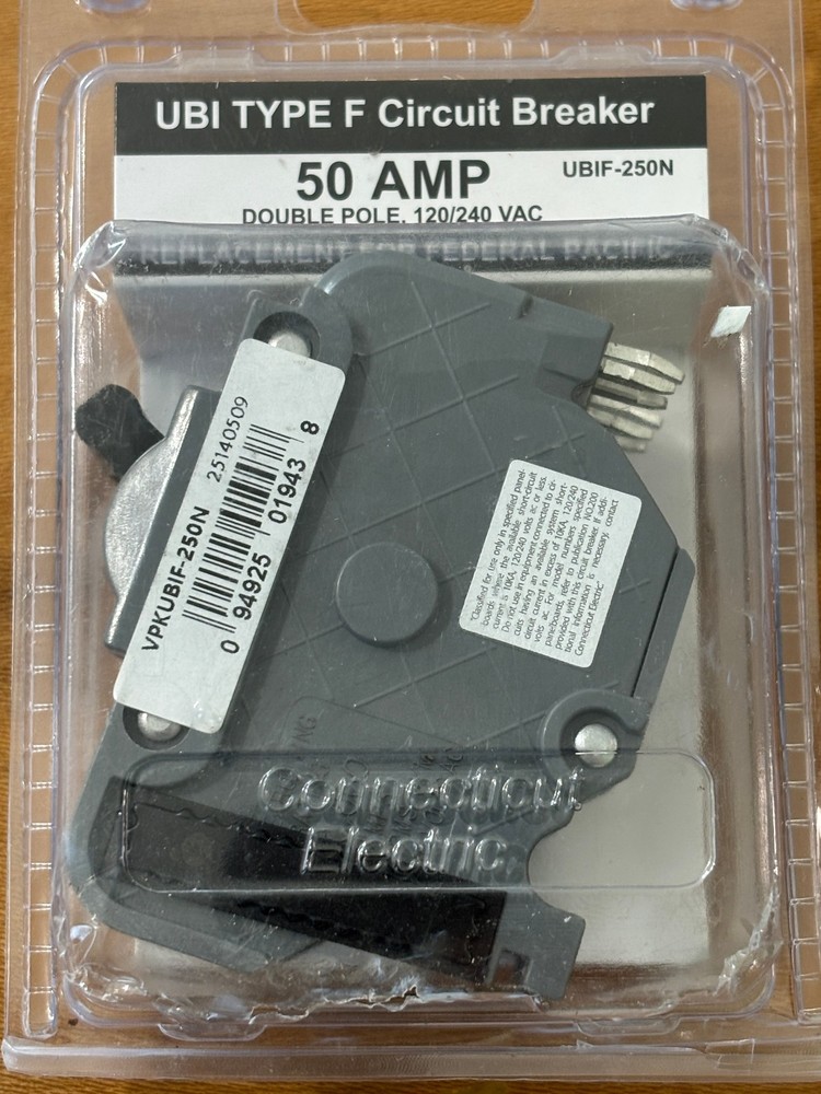 Connecticut Electric UBIF-250N 50 Amp 2-pole Breaker Federal Pacific