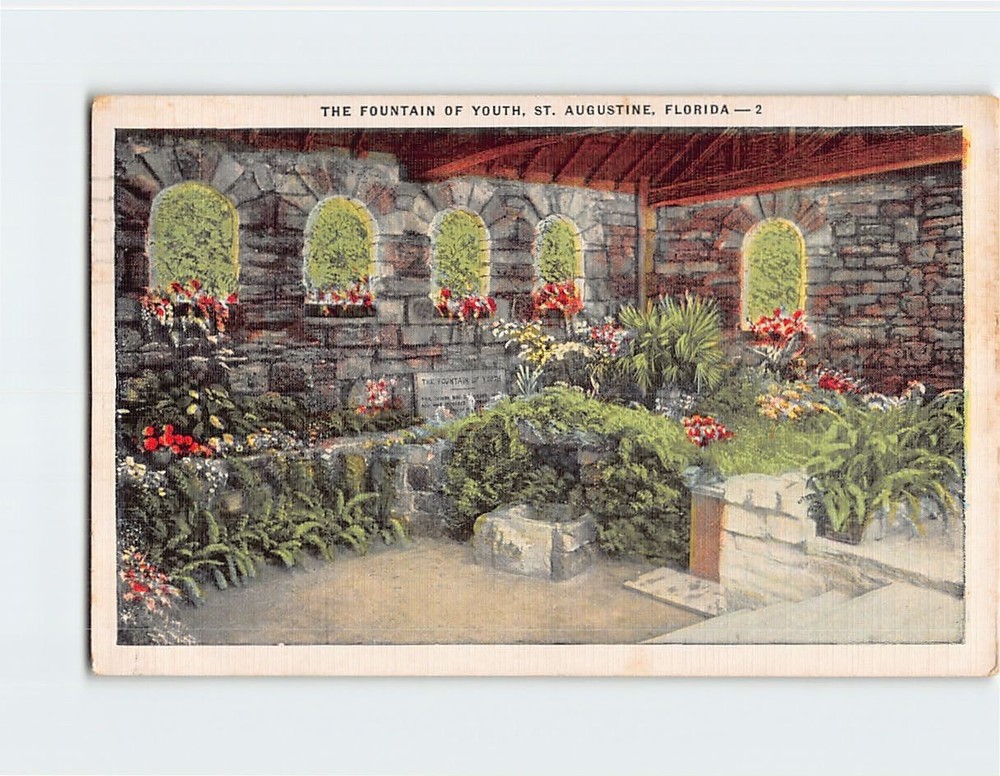 Postcard Fountain of Youth Saint St. Augustine Florida USA North America