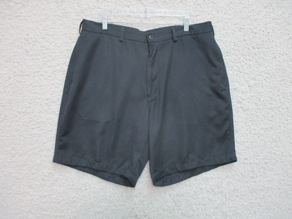Roundtree & Yorke Shorts 38 Mens Navy Blue Chino Pockets Flat Front Stretch Logo