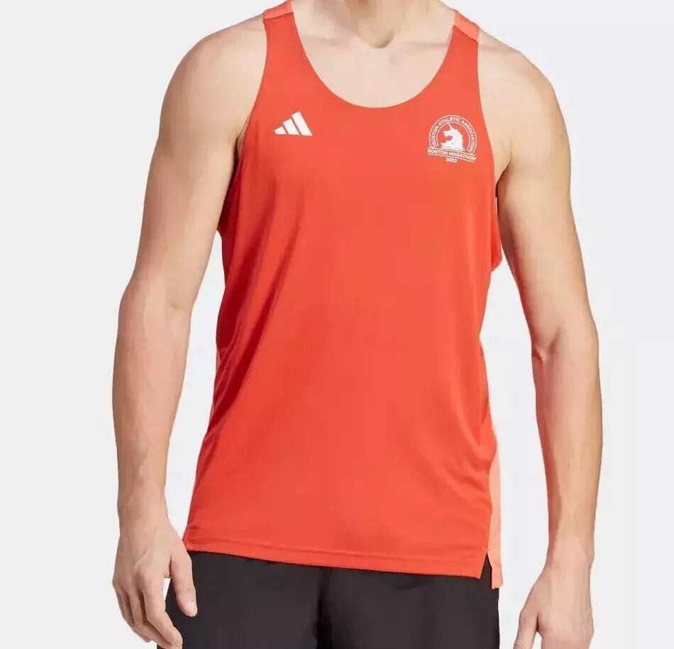 Adidas Boston Marathon 2023 Tank Top Red HY3260 Men's Size S-L