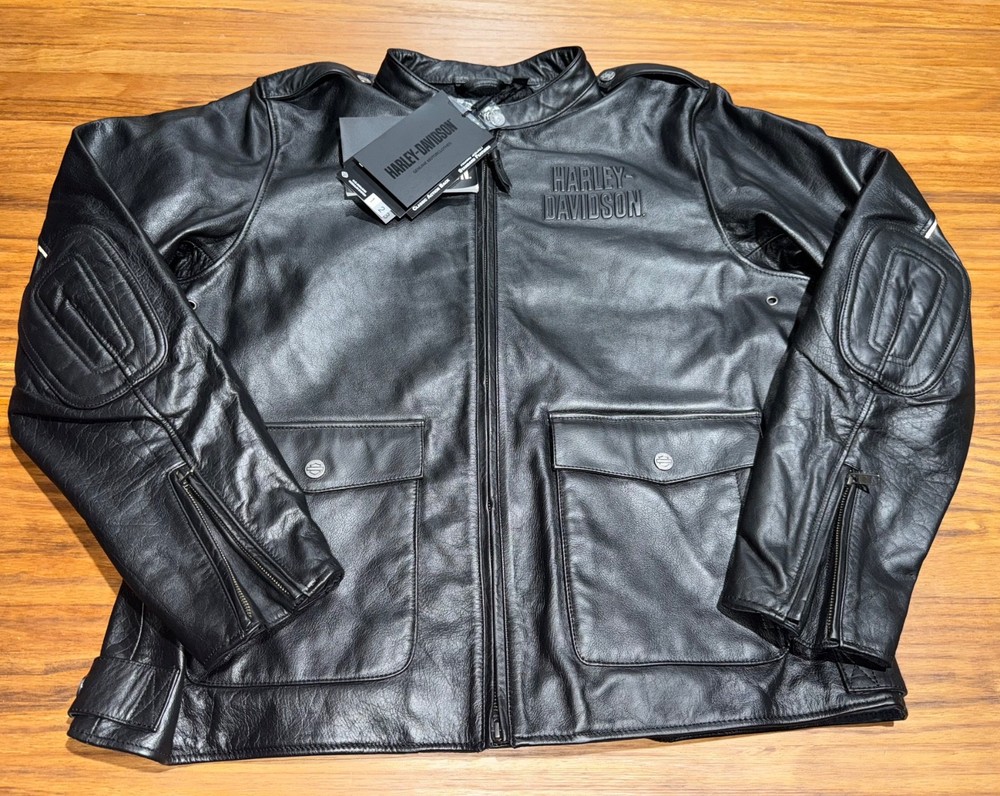Men’s 3XL Harley-Davidson Captains Modular Leather Jacket Black 98022-23VM NWT