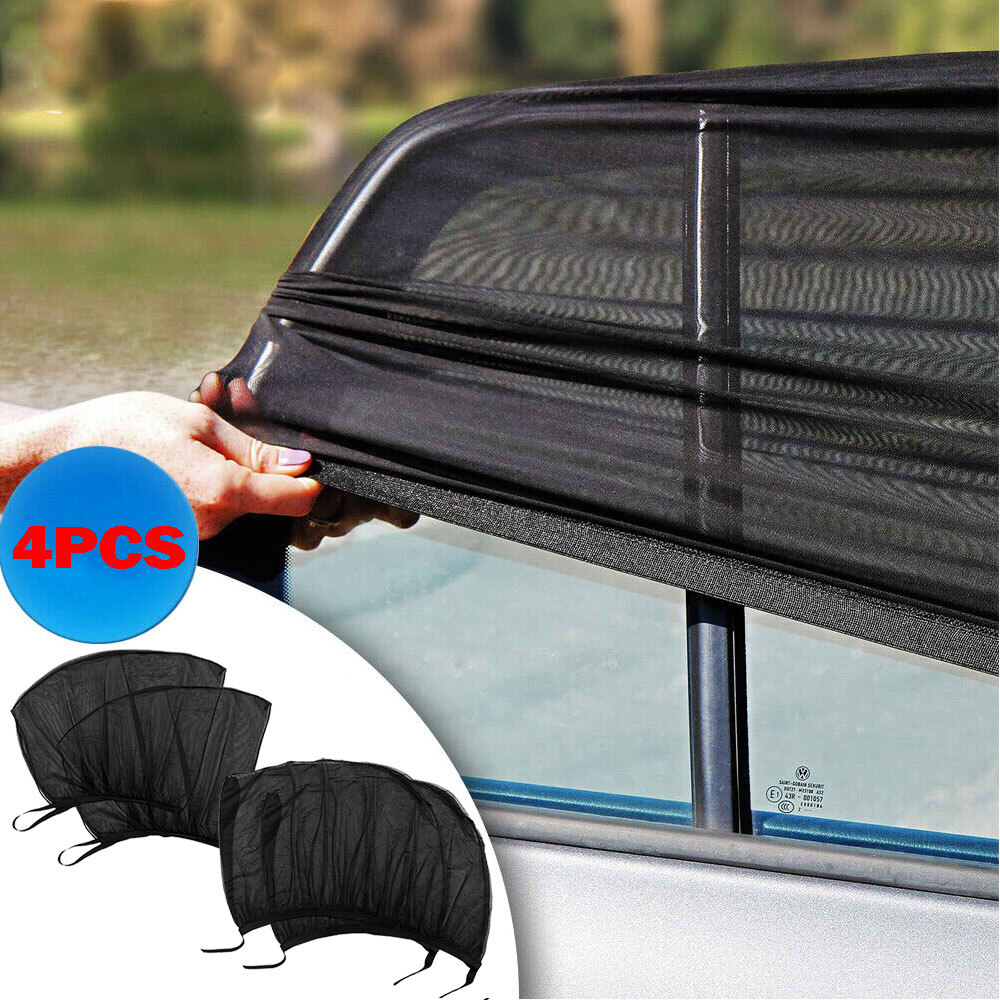 4* Sun Car Shade Side Window Curtain Protector Visor Anti-Mosquito Mesh Cover UV