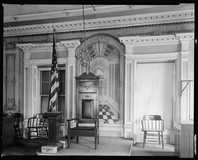 Photo:New Bern North Carolina Masonic Lodge Interior 1936 Masonic Room