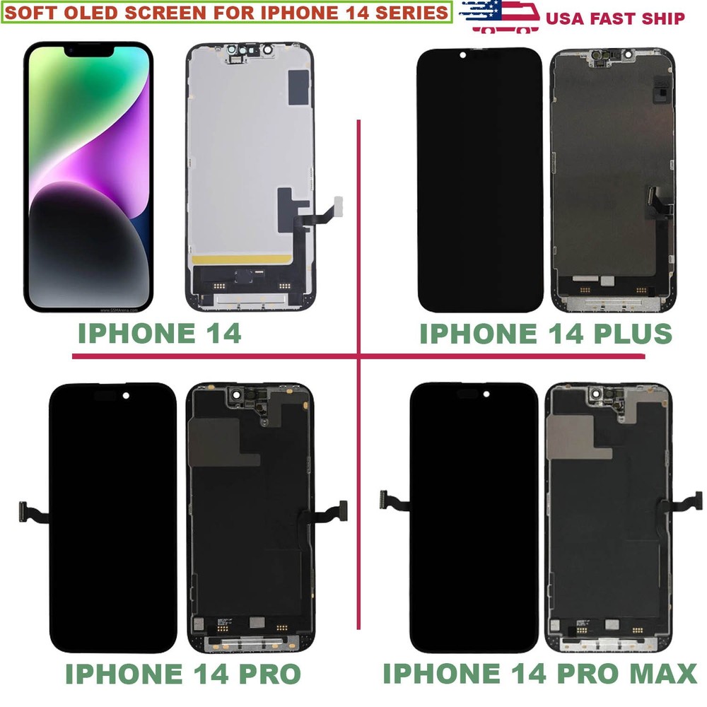 SOFT OLED Screen Replacement For iPhone 14/ Plus/ 14 Pro/ Max (PREMIUM)