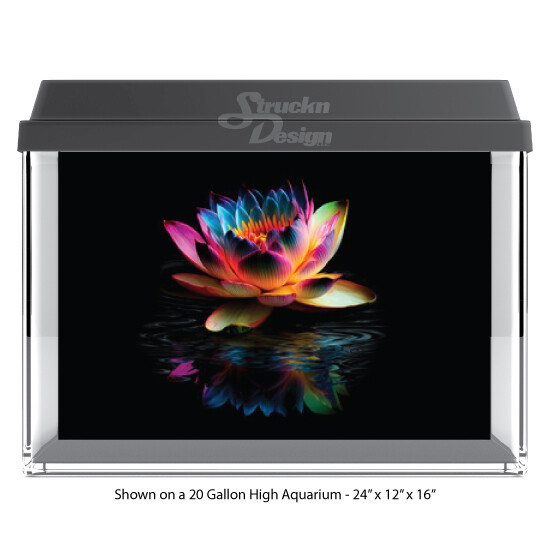 Rainbow Lotus Flower Polyester Fish Tank Glass Backdrop Aquarium Background