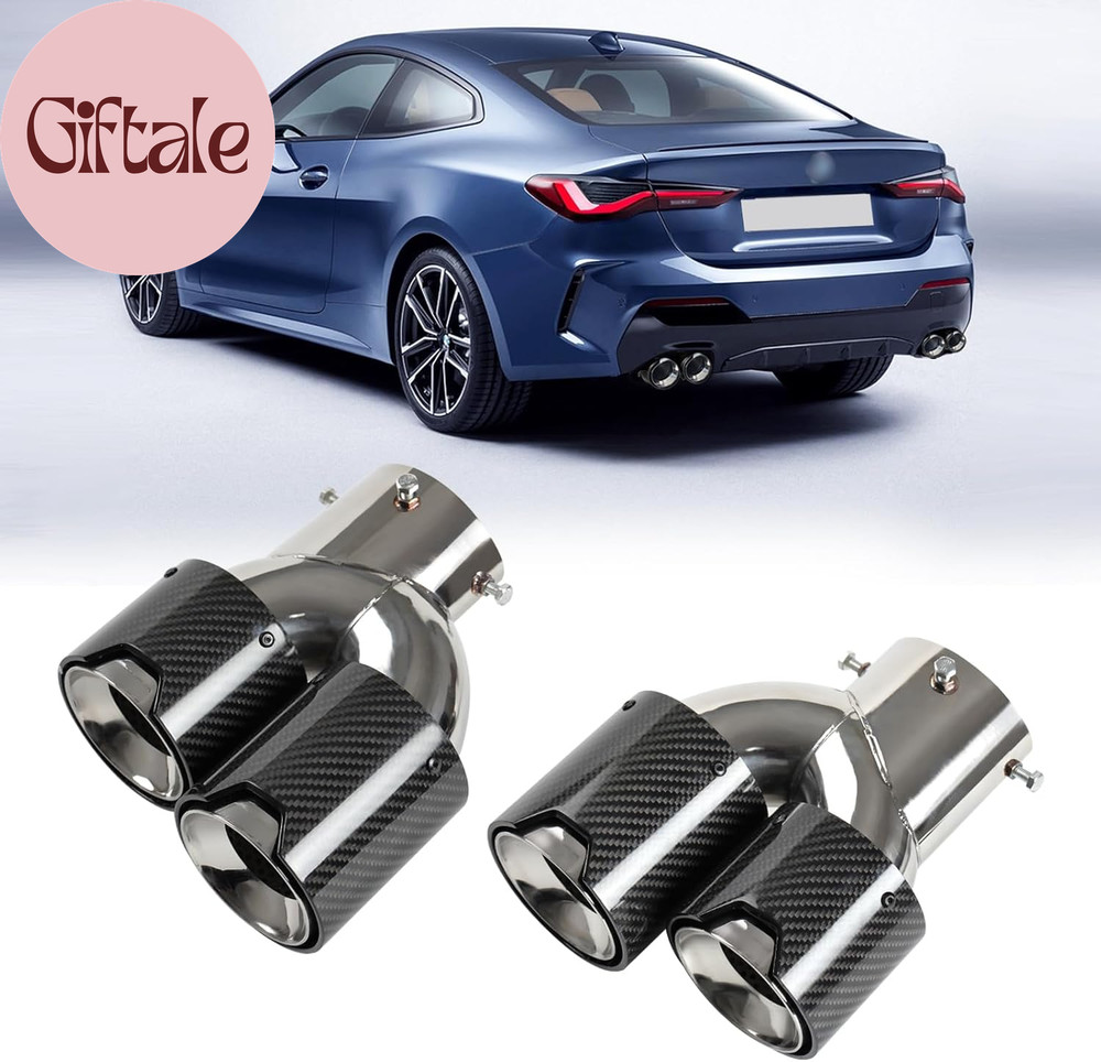 2-Pack Carbon Fiber Dual Exhaust Tips for BMW G20 M340I 330I 330E / G42 M240I /