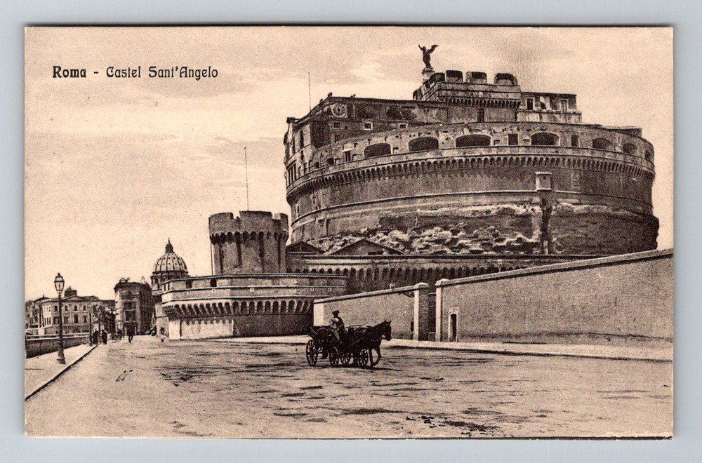 Italy- Rome Historic Saint Angelo Castle Souvenir Old Post PC Vintage Postcard
