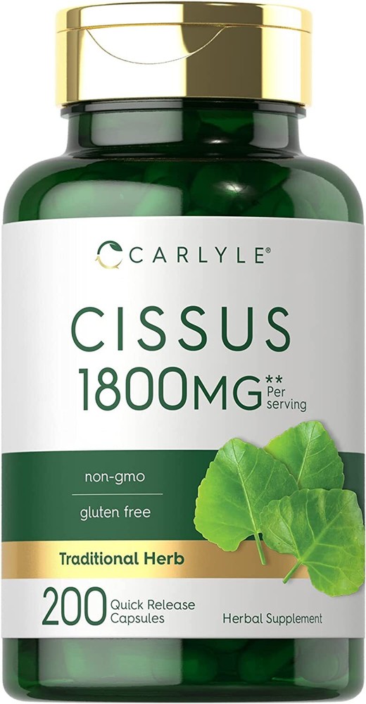 Cissus Quadrangularis Capsules | 1800mg | 200 Count | Non-GMO | by Carlyle
