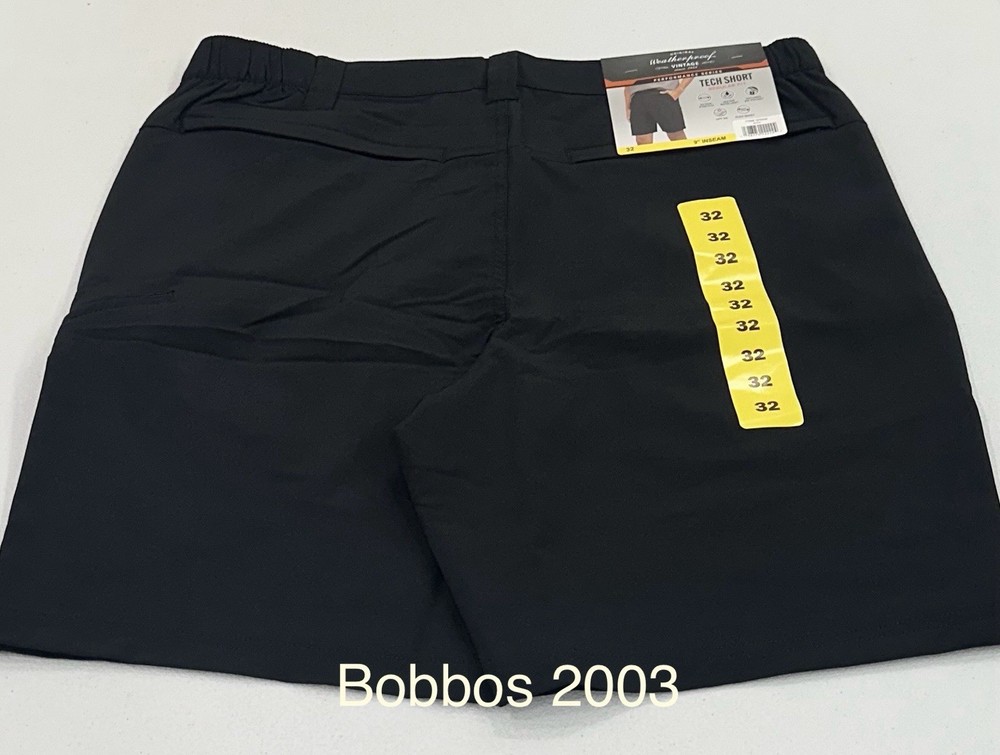 Weatherproof Vintage Men's Performance Series Tech Shorts, Black, Size 32