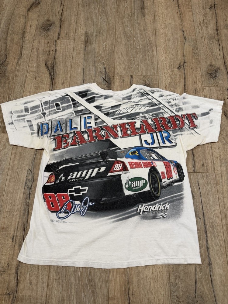 Vintage Y2K Chase Authentics All Over Print Dale Earnhardt JR Graphic T Men’s XL