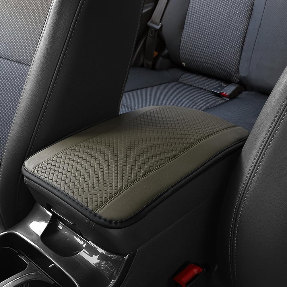 Universal PU Leather Waterproof Center Console Armrest Pad Cover P Color: Grey