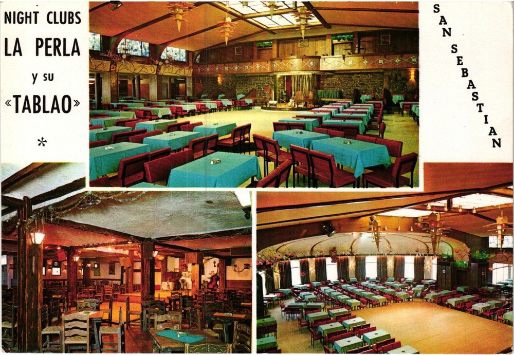 San Sebastian, Night Club La perla y Tablao 1971 Spain España, old Postcard