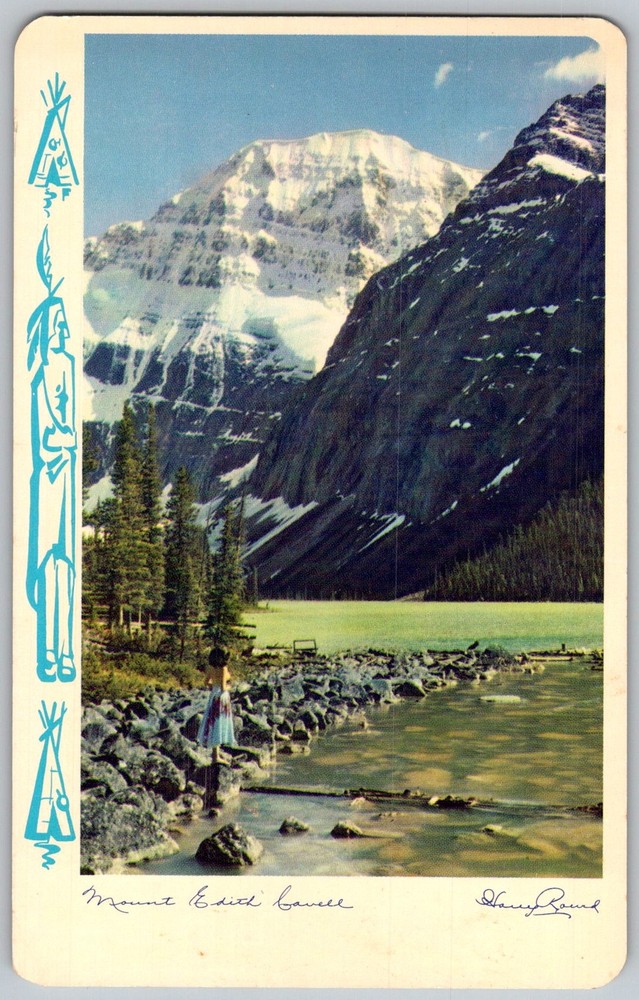 Vtg Postcard Mount Edith Cavell Jasper, Alberta, CA 1950s