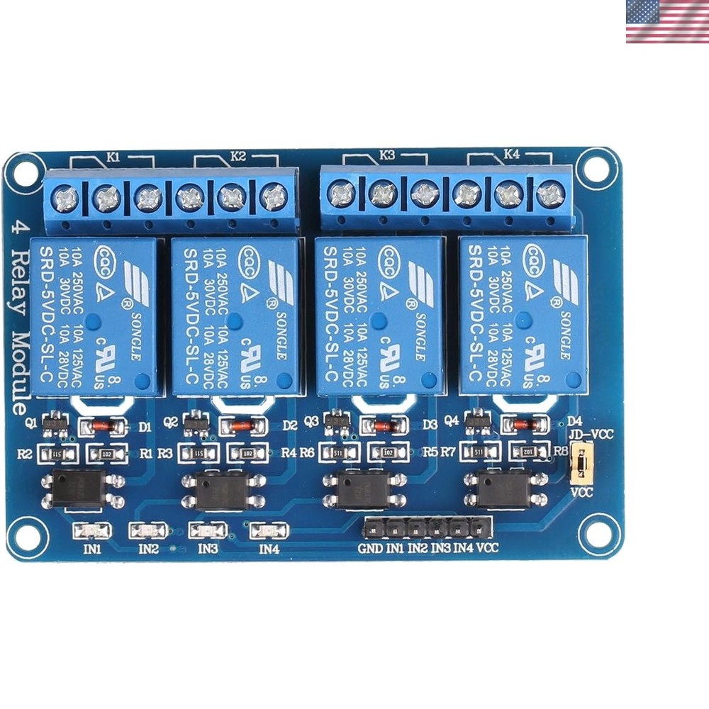 4 Channel DC 5V Relay Module for Arduino Raspberry Pi DSP AVR PIC ARM