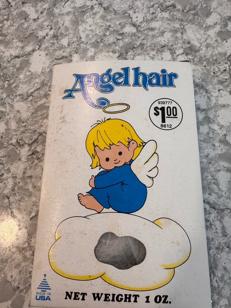 Spun Glass Angel Hair Christmas Decor NOS New Vintage Union Wadding USA 1 Oz
