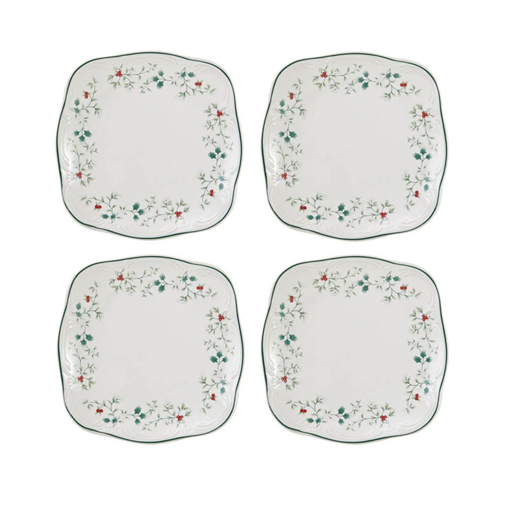 Winterberry Square Salad Plates Set Of 4 8 Inch Multicolor