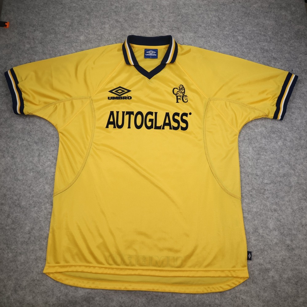 Vintage Chelsea Shirt Extra Large Yellow Away Kit 1998 2000 Soccer Jersey