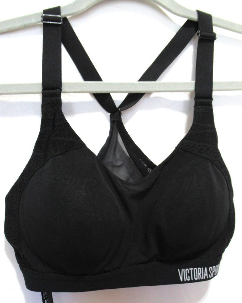 Victoria's Secret Sport Size 32B Lightweight Black Lace Racerback Sports Bra