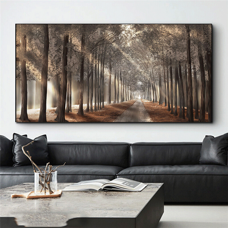 Nature Sunshine Canvas Painting Tree Poster Forest Landscape Wall Art Home Decor