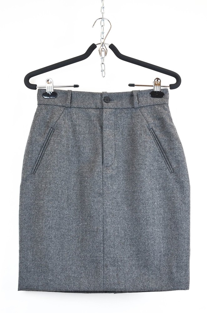 Balenciaga Paris Vintage Grey Wool Skirt – Made in Italy – Size 40