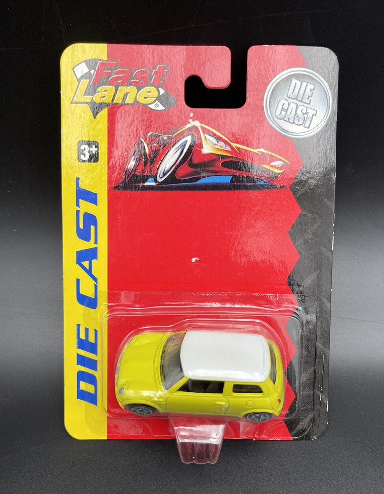 Fast Lane Toys R Us 1:64 Diecast Car 2003 Mini Cooper Yellow White