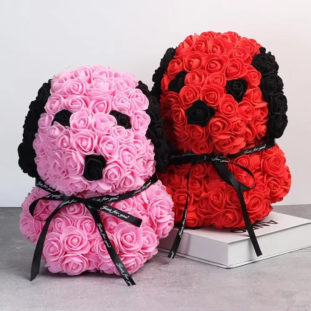 2025 Artificial Flower Rose Dog for Mother'S Day Birthday Valentine'S Day