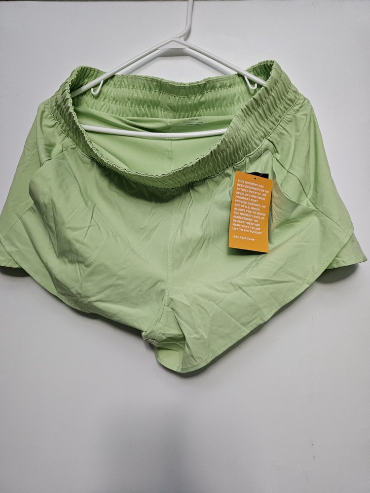Avia Women’s Running Shorts with Bike Liner Size L 12-14 Mojito Mint Green