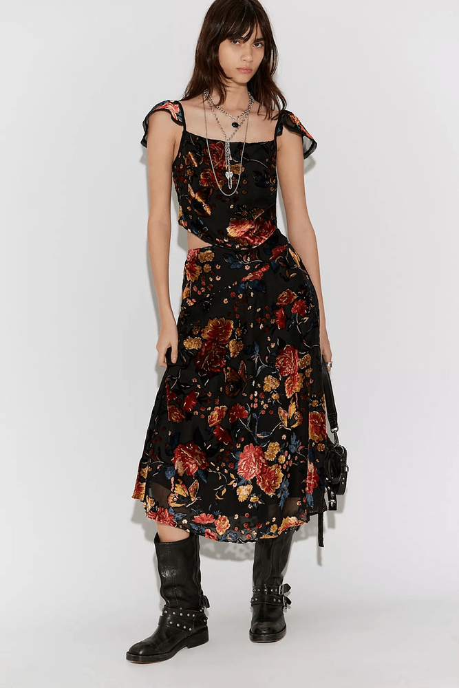 Free People Electra Heart Midi Skirt ONLY