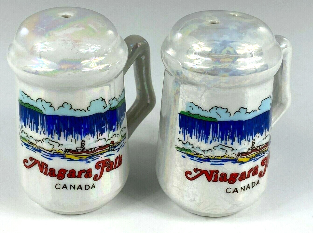 Niagara Falls Canada Fine Porcelain Salt & Pepper Shakers Vintage Made In Japan